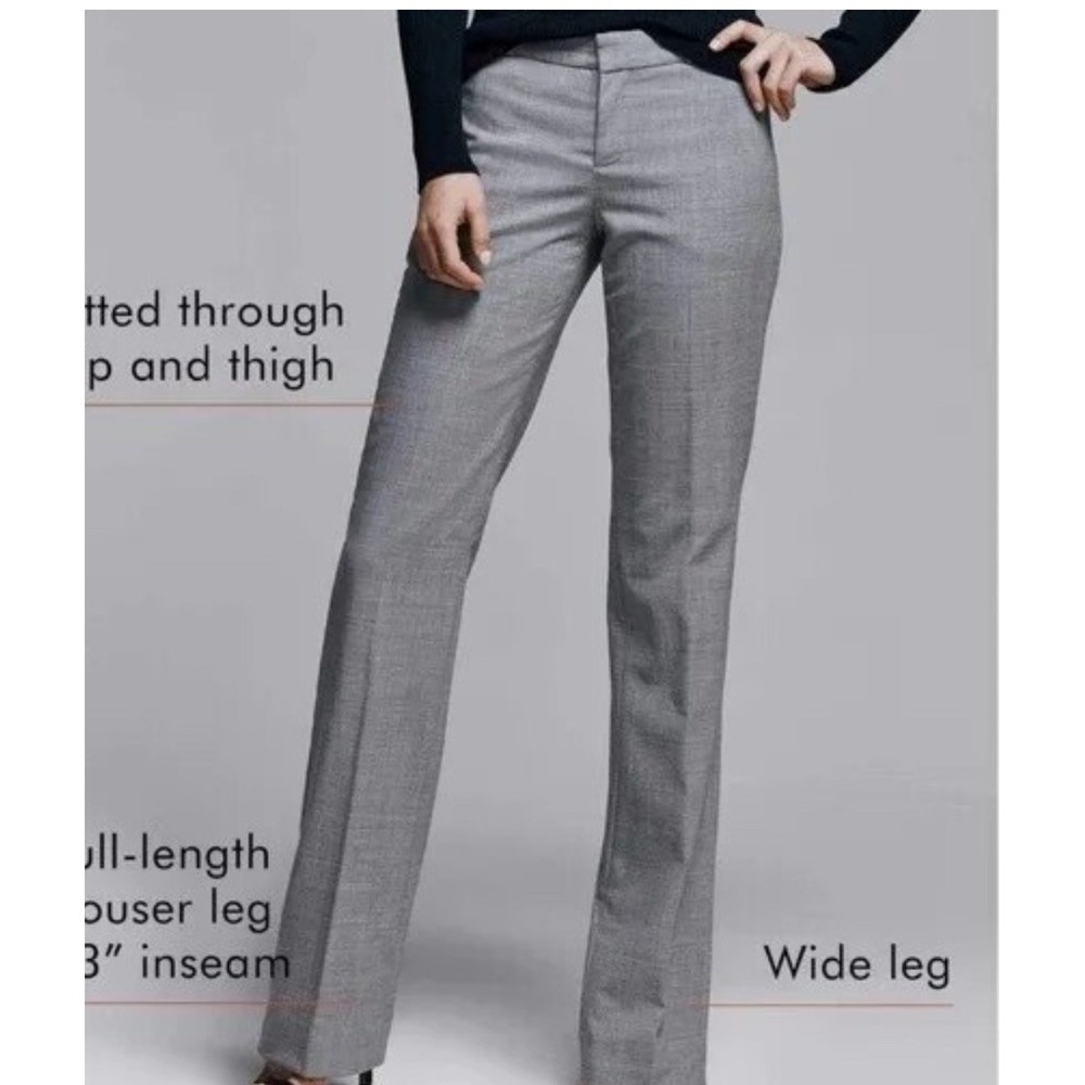 Banana Republic Logan Black White Micro Check Trouser Pants Wide Leg Womens 4